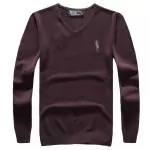 ralph lauren pulls 2019U discount hommes big pony v neck epaissir violet